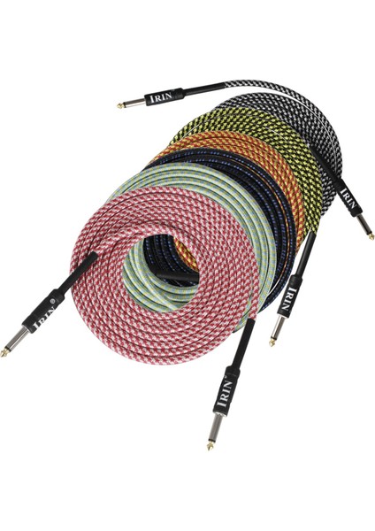Irin Gitar Kablosu Müzik Aleti Kablosu Elektrik Kutusu Bas Ses Kablosu Örgülü Gürültü Azaltma Kablosu (6 Metre) Turuncu ve Sarı (Yurt Dışından) fiyatları