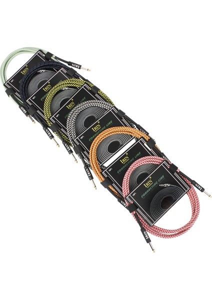 Irin Gitar Kablosu Müzik Aleti Kablosu Elektrik Kutusu Bas Ses Kablosu Örgülü Gürültü Azaltma Kablosu (6 Metre) Turuncu ve Sarı (Yurt Dışından) indirimleri