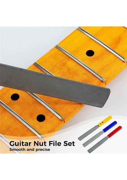 3 Adet Konik Gitar Fıstığı Dosya Somun Yuvası Dosya Seti Çift Kenar Tel Dosyası Elektrik Bas Somun Dosya Tel Aleti (Yurt Dışından) modelleri