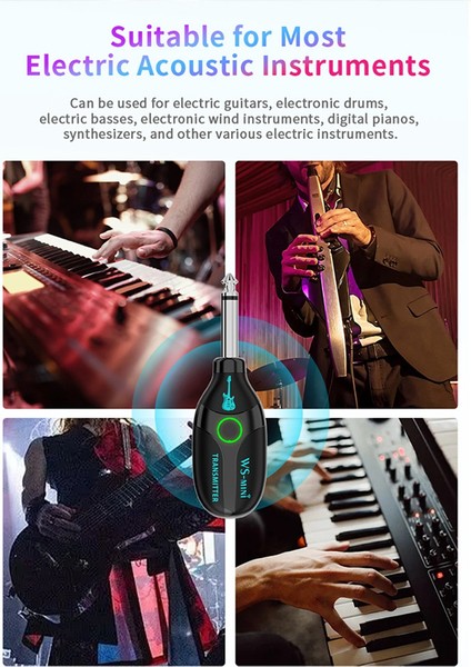 Jamjum Pickup Gitar Kablosuz Mini Alıcı -Veren Efektler Pedal Kablosuz Kulaklıklar Bluetooth Mini Amplifikatör Pedal Adaptörü (Yurt Dışından)