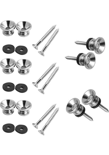 10PCS Metal Kayış Düğmeleri Elektrikli Akustik Gitar, Bas, Ukulele Için Montaj Vidaları ile Uç Pimleri (Yurt Dışından)