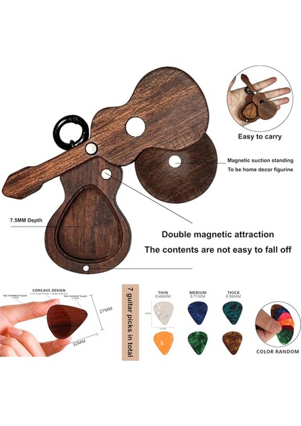 Gitar Sick Tutucu Gitar Seçimleri Gitar Anahtar Kezisi Ahşap Ev Dekoru Heykelleri Ahşap Gitar Seçim Kılıfı (Yurt Dışından) modelleri