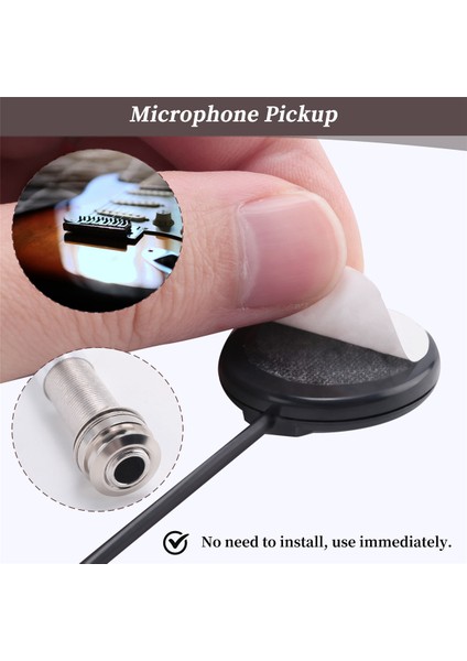 Gitar Pickup Piezo Kontakt Mikrofon Pikap 3 Dönüştürücü Pikap Sistemi Akustik 6.35MM Jack (Siyah) (Yurt Dışından) indirimleri