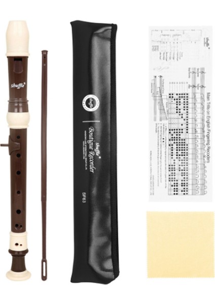 8 Delikli Abs Descant Flüt Alman Tarzı Yüksek Perdeli Barok Flüt Shuffle (Yurt Dışından)