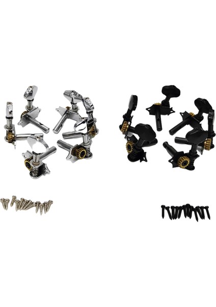 Vintage Açık Dişli Dize Tuner Tuning Akustik Klasik Gitar Aksesuarları Için Tuş Anahtarı Siyah (Yurt Dışından)