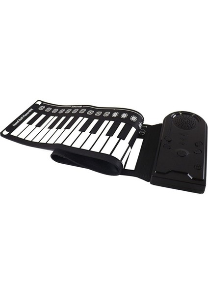 Konuşmacı ile 49 Anahtarlı Elle Yuvarlanan Piyano Taşınabilir Katlanır Çocuk Piyano Yeni Piyano Öğretim Enstrümanı Siyah (Yurt Dışından)