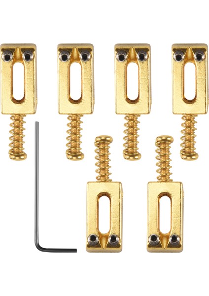 Dikdörtgen Gitar Köprüsü Çırpma Tabakası Stratocaster Tele Telecaster Elektro Gitar Değiştirme, Altın (6 Paket) (Yurt Dışından)