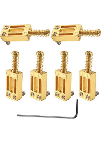 Dikdörtgen Gitar Köprüsü Çırpma Tabakası Stratocaster Tele Telecaster Elektro Gitar Değiştirme, Altın (6 Paket) (Yurt Dışından) modelleri
