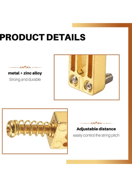 Dikdörtgen Gitar Köprüsü Çırpma Tabakası Stratocaster Tele Telecaster Elektro Gitar Değiştirme, Altın (6 Paket) (Yurt Dışından) indirimleri
