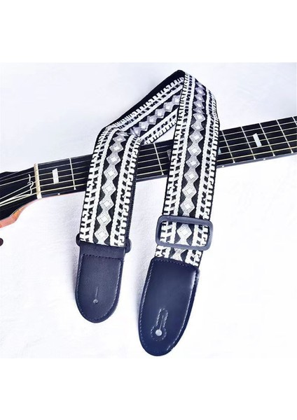 Mavi Beyaz Desen Moda Baskılı Akustik Elektro Gitar Kayışı Genişletilmiş Akustik Gitar Kayışı Evrensel Kayış (Yurt Dışından) fiyatları