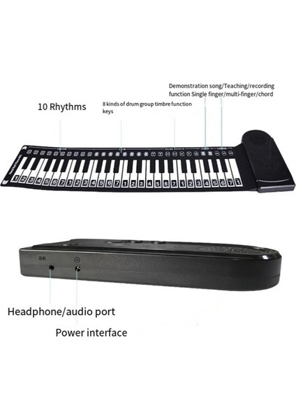 Konuşmacı ile 49 Anahtarlı Elle Yuvarlanan Piyano Taşınabilir Katlanır Çocuk Piyano Yeni Piyano Öğretim Enstrümanı Gümüş (Yurt Dışından) fiyatları