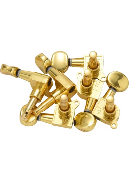 6 Adet Gitar Ipi Ayarlama Anahtar Mandalları/makine Kafa Düğmeleri (Sol ve Sağ Için), Çinko Alaşımlı Metalden (Altın) Yapılmış Elektrik Veya Akustik Montaj Vidaları ile (Yurt Dışından) modelleri