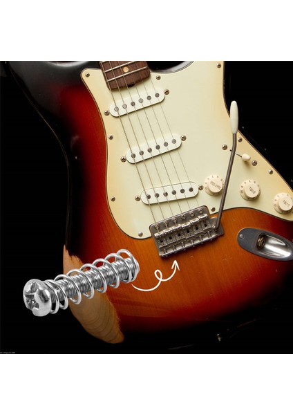 6 Adet Elektro Gitar Tremolo Köprü Ipi Saddles Montajı Ayar Konik Yay ve Vidalar Gümüş (Yurt Dışından) fırsatları