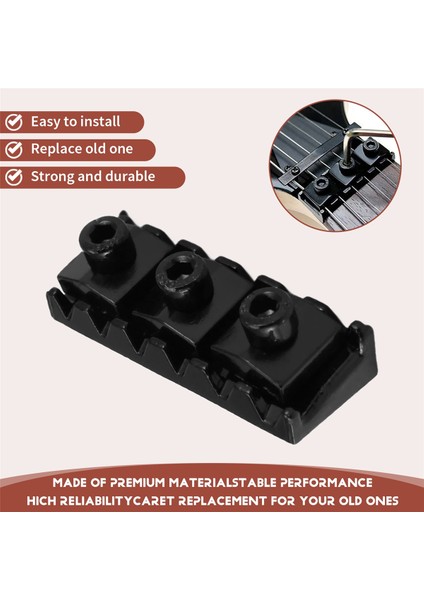 42MM Gitar Metal Dize Kilit Kilit Kilitleme Somunu Elektro Gitar Tremolo Çift Kilit Sistemi, Siyah (Yurt Dışından) indirimleri