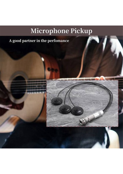 2pcs Gitar Pikap Piezo Kontakt Mikrofon Pikap 3 Akustik 6.35MM Jak (Siyah) Için Dönüştürücü Pikap Sistemi (Yurt Dışından)