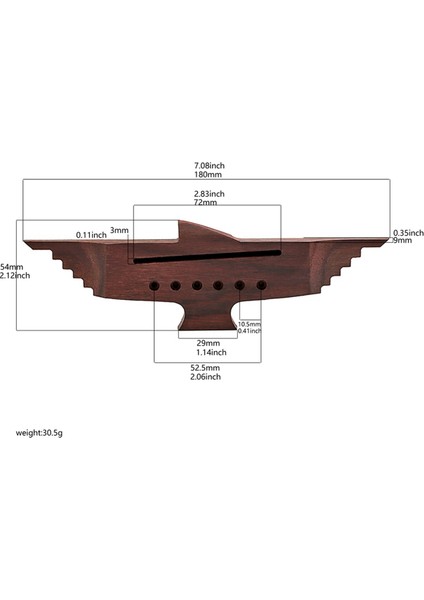 Akustik Gitar Için 6 Dize Gitar Köprüsü Gül Ahşap Gitar Köprüsü 6 Delik (Yurt Dışından)