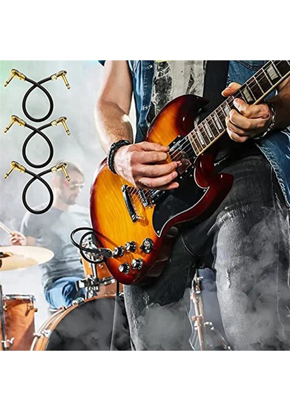 4 Paket 12 Inç Gitar Yama Kabloları, Dik Açılı Altın Gözleme Konnektörü Efektler Pedal Tahtası (Yurt Dışından) modelleri