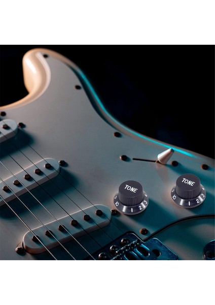 10 Set Plastik Gitar Strat Düğmeleri 1 Hacim ve 2 Ton Kontrol Düğmeleri Set Elektro Gitar, Siyah (Yurt Dışından)