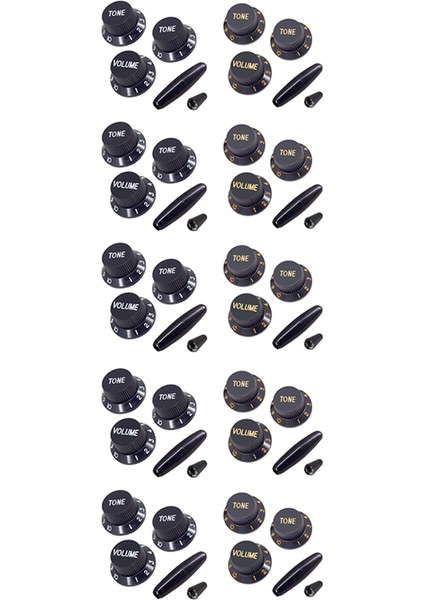 10 Set Plastik Gitar Strat Düğmeleri 1 Hacim ve 2 Ton Kontrol Düğmeleri Set Elektro Gitar, Siyah (Yurt Dışından) modelleri