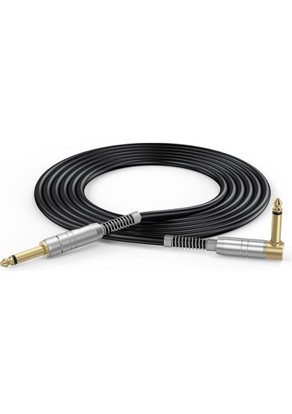 Gitar Kablosu 10FT Enstrüman Kabloları Elektro Gitar Amp Kordosu 1/4 Inç Altın Kaplama Kriko 6.35MM Kablo Örgülü Net Olmadan (Yurt Dışından)