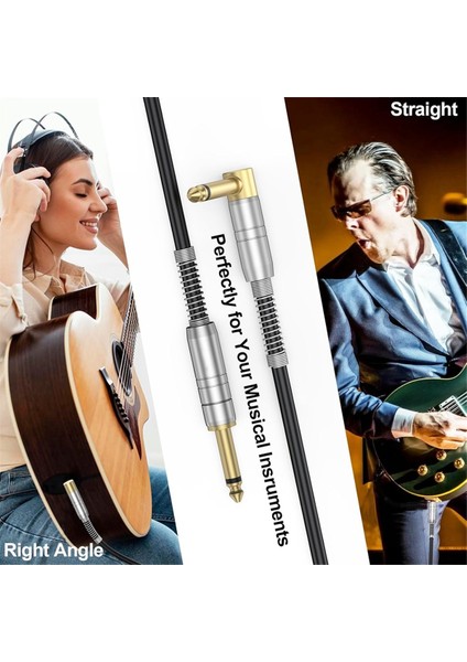 Gitar Kablosu 10FT Enstrüman Kabloları Elektro Gitar Amp Kordosu 1/4 Inç Altın Kaplama Kriko 6.35MM Kablo Örgülü Net Olmadan (Yurt Dışından) modelleri