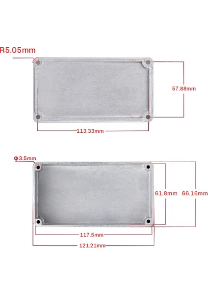 3pcs 125B/1590N1 Alüminyum Gitar Efekt Pedal Muhafazası Metal Stomp Kutusu Muhafazası Bitmemiş 122X66X39.5MM Lastik ile (Yurt Dışından) fiyatları
