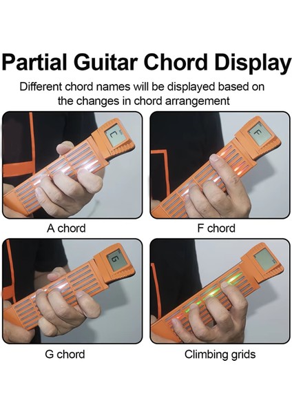 Yeni Guitar Akor Trainer Taşınabilir Gitar Boyun Akor Uygulama Aracı Yeni Başlayanlar Için Dönen Grafik Ekranı Sessiz Uygulama (Yurt Dışından) indirimleri