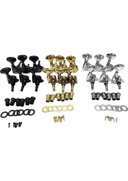 6 Adet Küçük Balık Kuyruğu Düğmesi Mühürlü Dişli Iplik Ayarlama Mandalları Tuner Akustik Elektro Gitar Için Makine Kafaları Black (Yurt Dışından) fırsatları