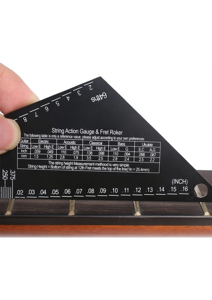 Fret Tesviye Aracı Gitar Boyun Klavye Ölçüm Cetveli Paslanmaz Çelik Fret Rocker Gitar Luthier Aracı (Yurt Dışından) fiyatları