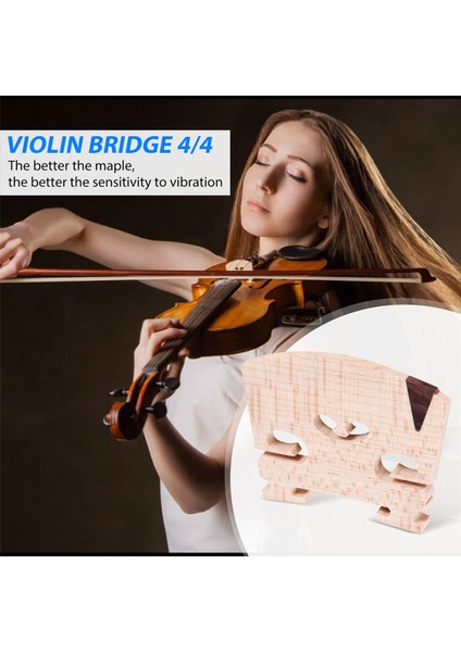 Keman Köprüsü 4/4: Daha Ince Katı Akçaağaç Kemi Köprüsü, Önceden Kesilmiş ve En Çok 4/4 Keman Takacak Şekilde Önceden Takılmış (Yurt Dışından) fırsatları