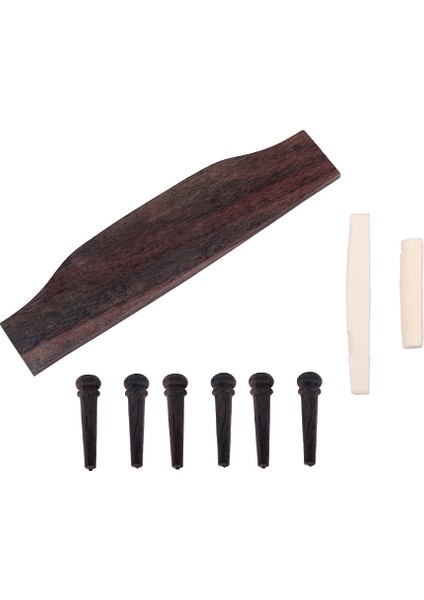 Akustik Gitar Değiştirme Seti Abanoz Köprüsü Uç Pimler Kemik Eyer ve Fındık ve Ahşap Köprü Parçaları (Yurt Dışından) modelleri
