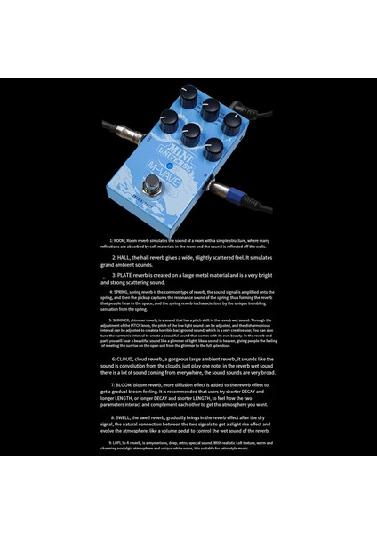 M-Vave Mini Evren Gitar Efekti Elektro Gitar Dijital Yankı Efektleri Pedal Gerçek Baypas Tasarım Metal Kılıfı 9 Yankı Tonları (Yurt Dışından) modelleri