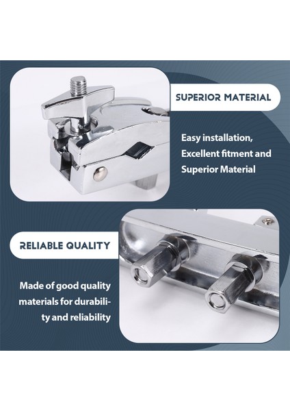 Davul Kelepçesi 2 Delik Gümüş Çoklu Kelepçe Zil Standı Montaj Tutucu Ziller Müzik Parçaları Cowbell Aksesuar (Yurt Dışından) indirimleri