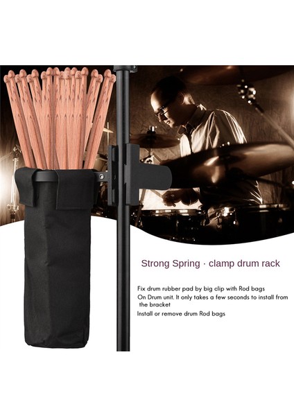 Drum Stick Tutucu Bag Çanta Baget Konteyner Çanta Kelepçe Klipsi Çubuk Tutucu Zil/davul/müzik Standı (Yurt Dışından) modelleri