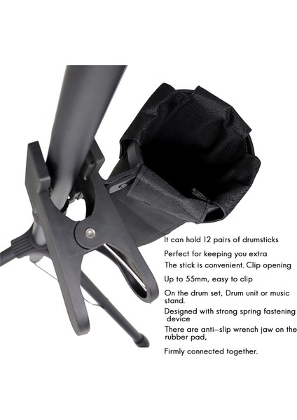 Drum Stick Tutucu Bag Çanta Baget Konteyner Çanta Kelepçe Klipsi Çubuk Tutucu Zil/davul/müzik Standı (Yurt Dışından) indirimleri