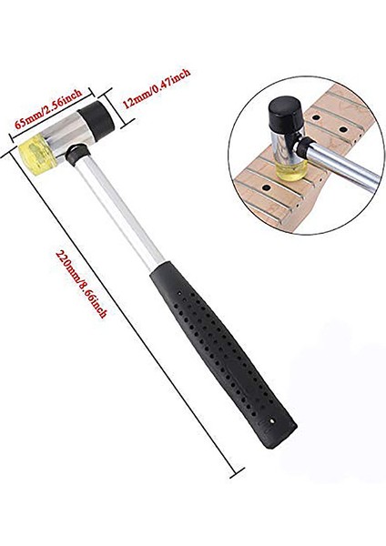 Gitar Luthier Araç Kiti, Fret Lastik Çekiç, Gitar Fret Taçlandırma Dosyası, Fret Rocker Tesviye, 2 Pcs Klavye Muhafızları Koruyucu ve Öğütme Taşı Içerir (Yurt Dışından) indirimleri