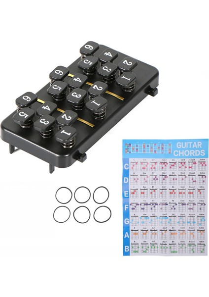 Gitar Eğitim Yardımları Kiti Gitar Akor Destekli Öğrenme Aracı 18 Düğmeler Tek Tıklama Gitaristler Için Yeni Başlayanlar Için (Yurt Dışından)