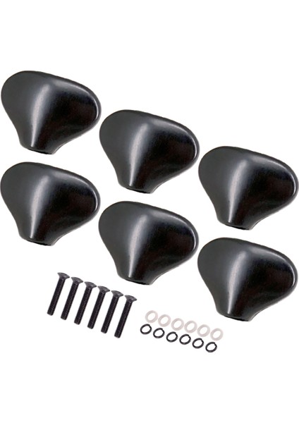 6pcs Çinko Alaşım Elektro Gitar Ayarlama Mandalları Kapak Tunerleri Makine Kafası Yedek Düğmeler Topuzlar Gitar Aksesuarları, Siyah (Yurt Dışından)