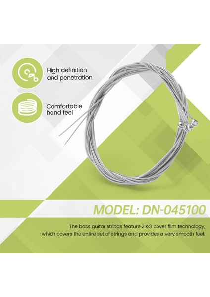 Ziko Electric Bass Gitar 4 String Bas Gitar Dizeleri 6 Nikel Profesyonel Dizeler DN-045100 (Yurt Dışından) indirimleri