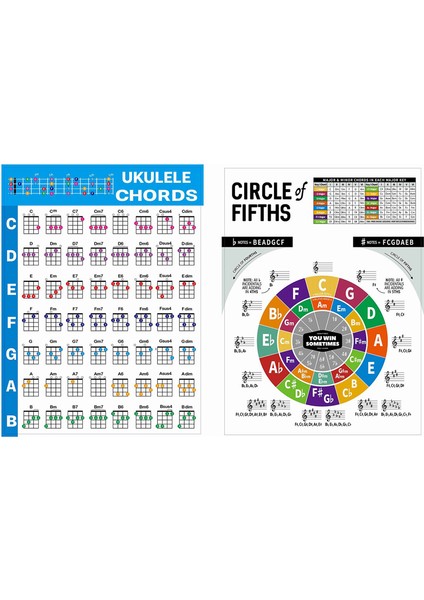 Ukulele Akor Grafik Etiketi Ukelele Müzik Eğitimi Gitar Akor Grafiği Yeni Başlayanlar Için Küçük (Yurt Dışından)