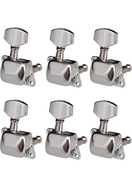 6r Yarı Sakar Ayarlama Peg Tuşları Tuner Makine Başı Elektro Gitar Parça Yedek Müzik Enstrüman Aksesuarları (Yurt Dışından)