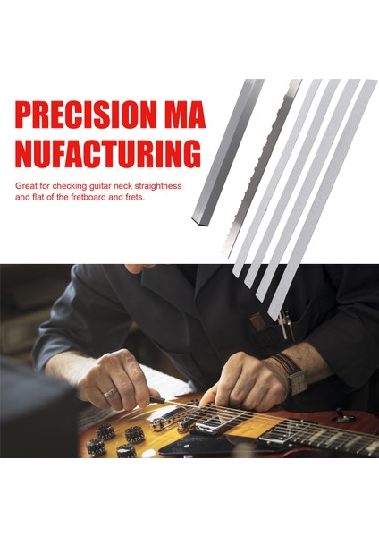 Gitar Boyun Perdesi Kiriş Tesviye Çubuğu Zımpara Kağıdı ve Gitar Boyun Çentikli Düz Kenar Cetvel ile Luthier Aletler (Yurt Dışından) indirimleri