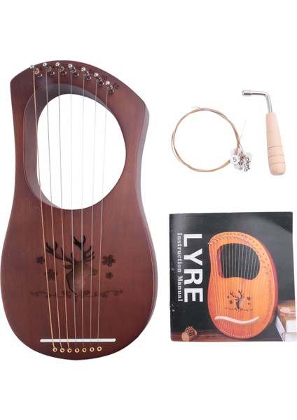 7 Telli Arp Maun Katı Ahşap Metal Teller Telli Enstrümanlar (Yurt Dışından)