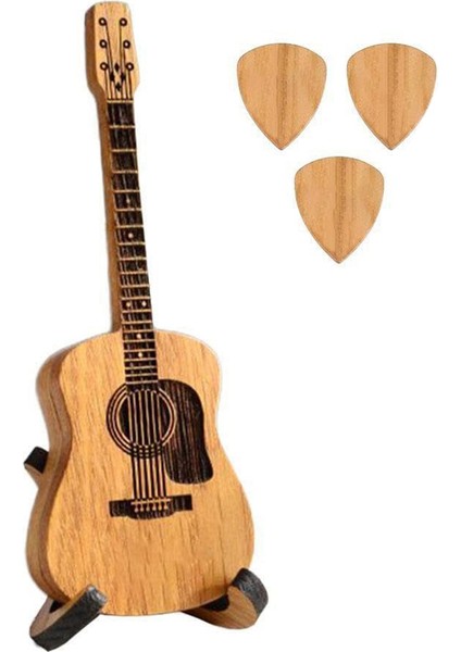 Stand Saklama Kutusu, Gitarist Müzik Hediyesi ile Ahşap Taşınabilir Gitar Seçme Ekran Kutusu (Yurt Dışından)