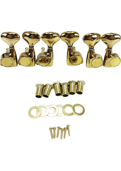 6 Adet Küçük Balık Kuyruğu Düğmesi Mühürlü Dişli Iplik Ayarlama Mandalları Tuner Akustik Elektro Gitar Altın Için Makine Kafaları (Yurt Dışından)