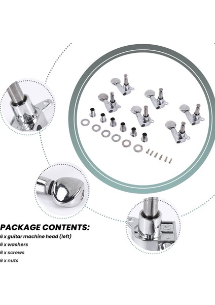 Stratocaster / Tele / Akustik Gitar Için Fleur Ayar Mandalları / Dizeleri 6l Gümüş (Yurt Dışından) indirimleri