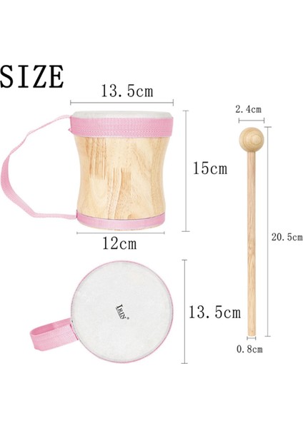 Erken Eğitim ve Çocuk Perküsyonu Için Irin Ahşap Bongo Davul, Ahşap Djembe Davul Seti (Pembe) (Yurt Dışından) modelleri