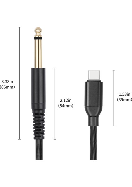 TIP-6.35MM 1/4 Trs Audio Stereo Kablo Tipi C-6.35MM Aux Jack Kablosu Amplifikatör Ev Sinema Mikseri 200CM (Yurt Dışından) modelleri