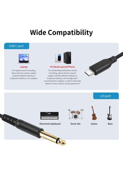 TIP-6.35MM 1/4 Trs Audio Stereo Kablo Tipi C-6.35MM Aux Jack Kablosu Amplifikatör Ev Sinema Mikseri 200CM (Yurt Dışından) indirimleri