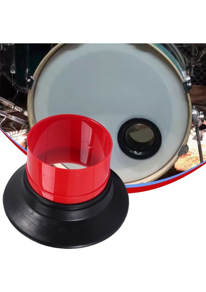 Siyah Port Hole Protector, Mikro Delek Kafası, Kırmızı ile Bas Davul Geliştirici Abs Kauçuk Bas Drum Kick Artırıcı (Yurt Dışından) fırsatları